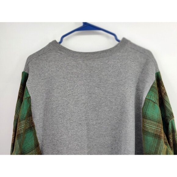 Upcycled It's All About My Cat Embroidered Oversized Sweatshirt Corduroy Flannel - Picture 7 of 9